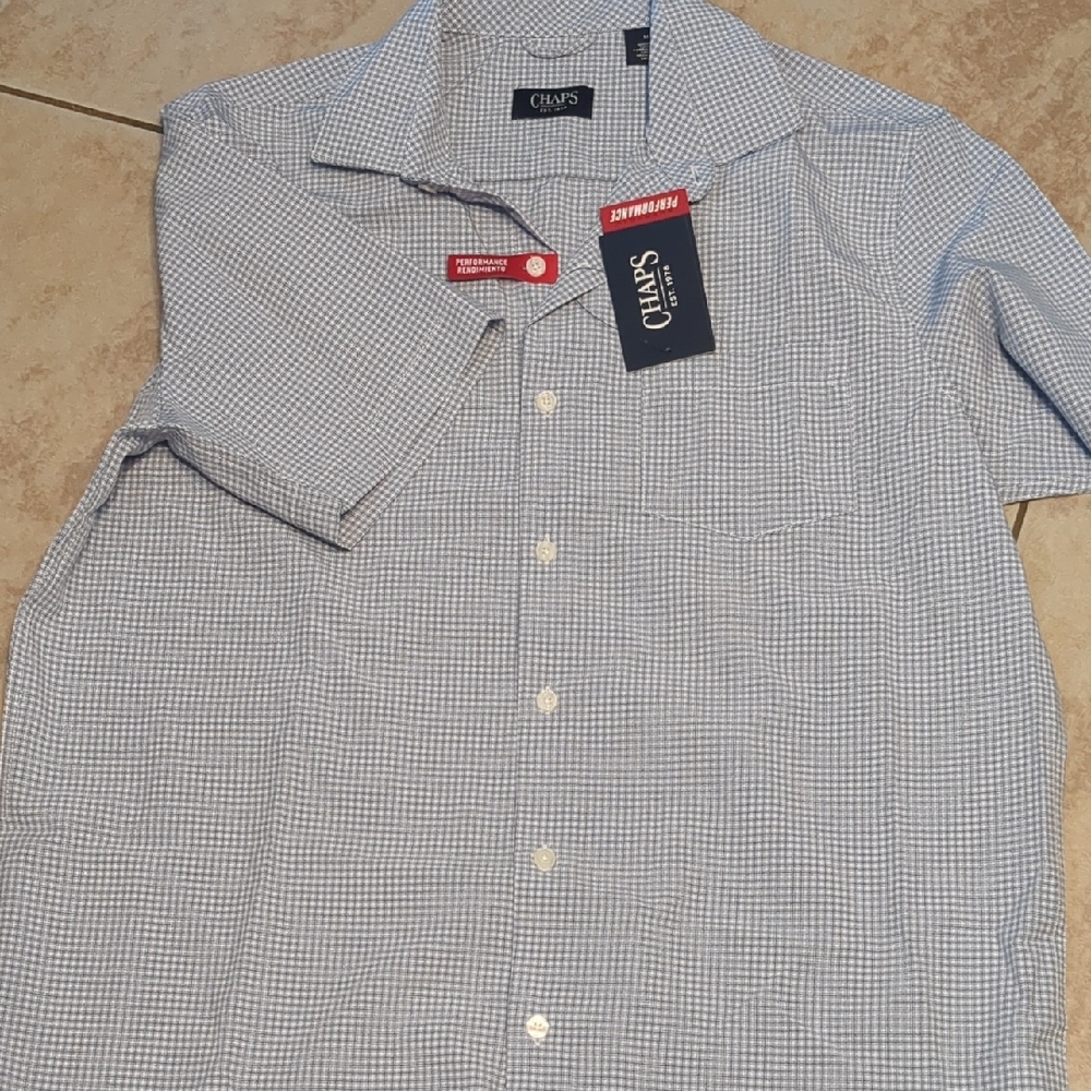 Chaps Men's Light Blue Gingham Shirt